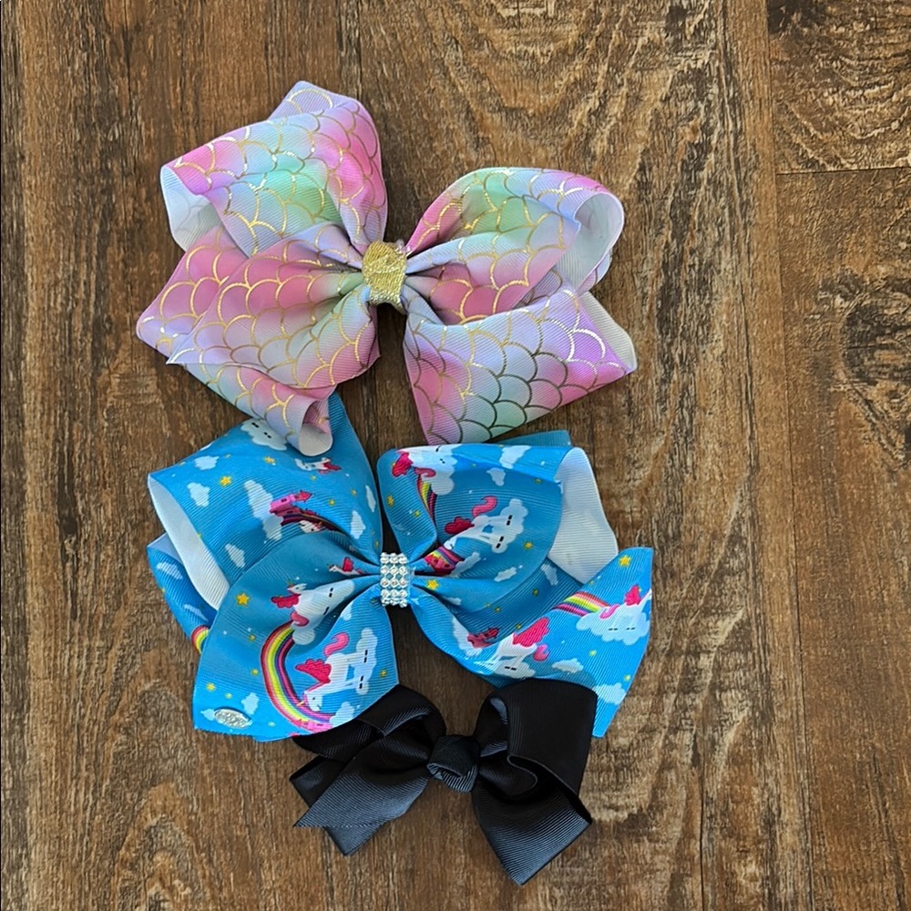 Colorful Bow Set with Mermaid and Unicorn Designs